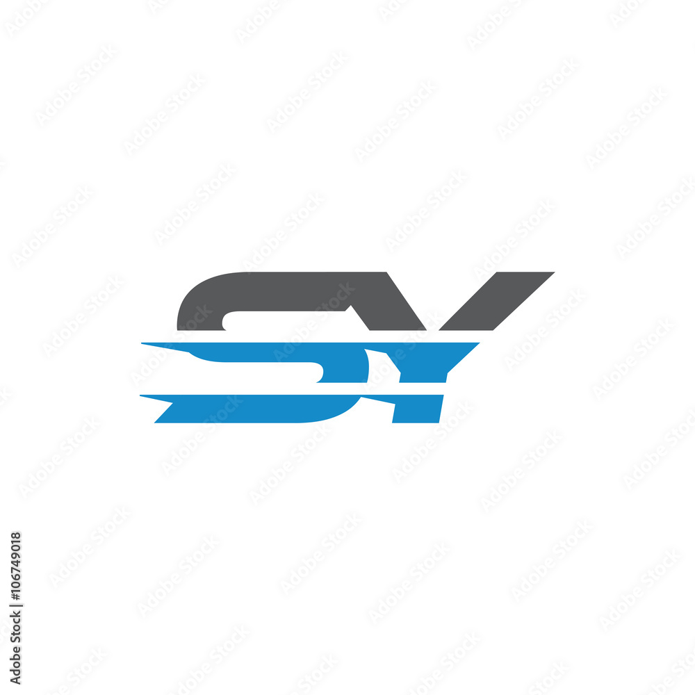 Simple Modern Dynamic Letter Initial Logo sy Simple Modern Dynamic Letter Initial Logo sy