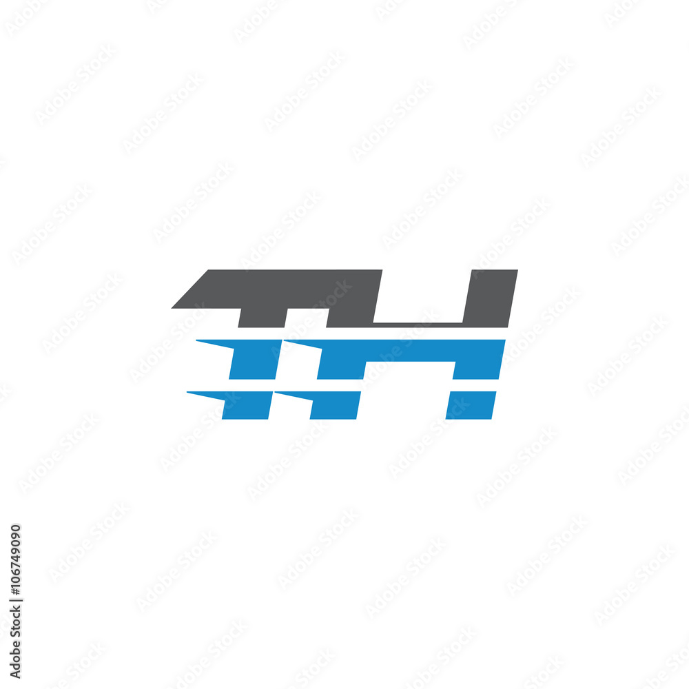 Simple Modern Dynamic Letter Initial Logo th