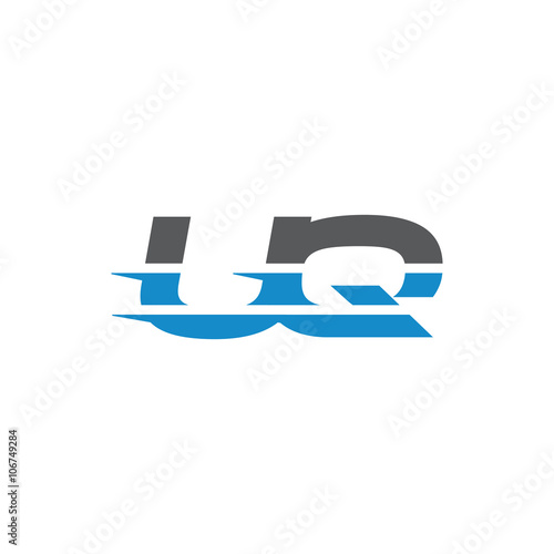 Simple Modern Dynamic Letter Initial Logo uq