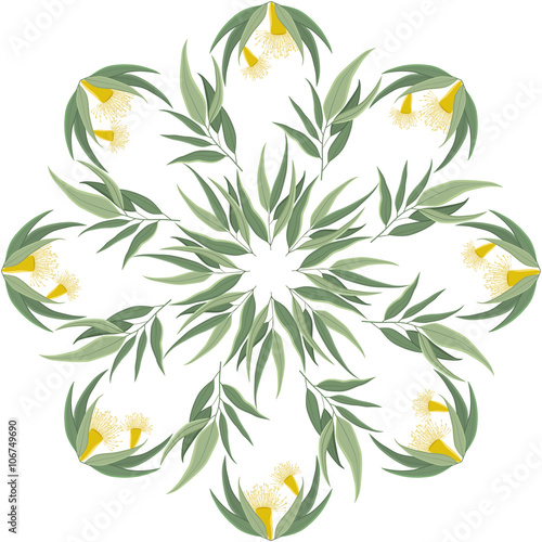Abstract botanical eucalyptus ornament