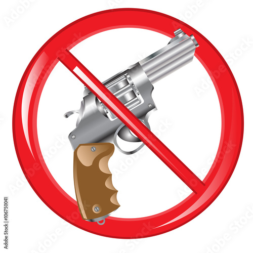 Sign prohibiting weapon