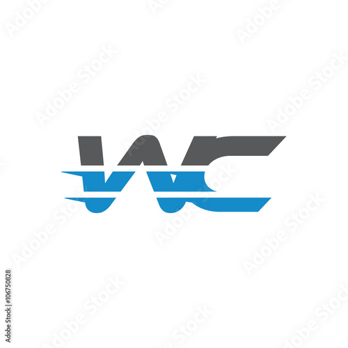 Simple Modern Dynamic Letter Initial Logo wc