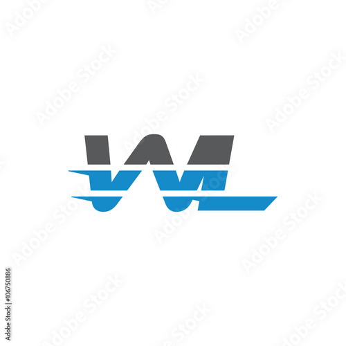 Simple Modern Dynamic Letter Initial Logo wl