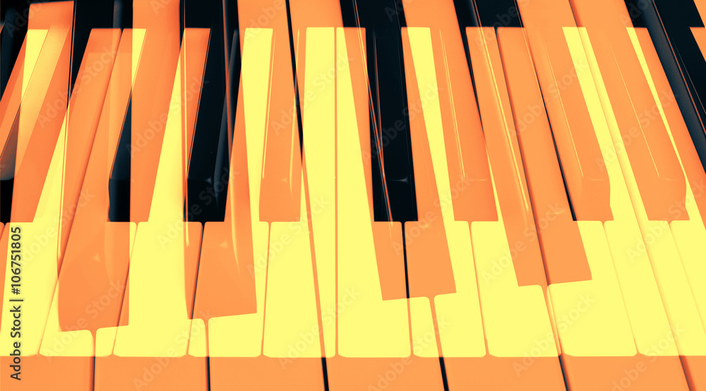 Абстрактное изображение клавиш пианино с использованием двойной экспозиции
 - obrazy, fototapety, plakaty 