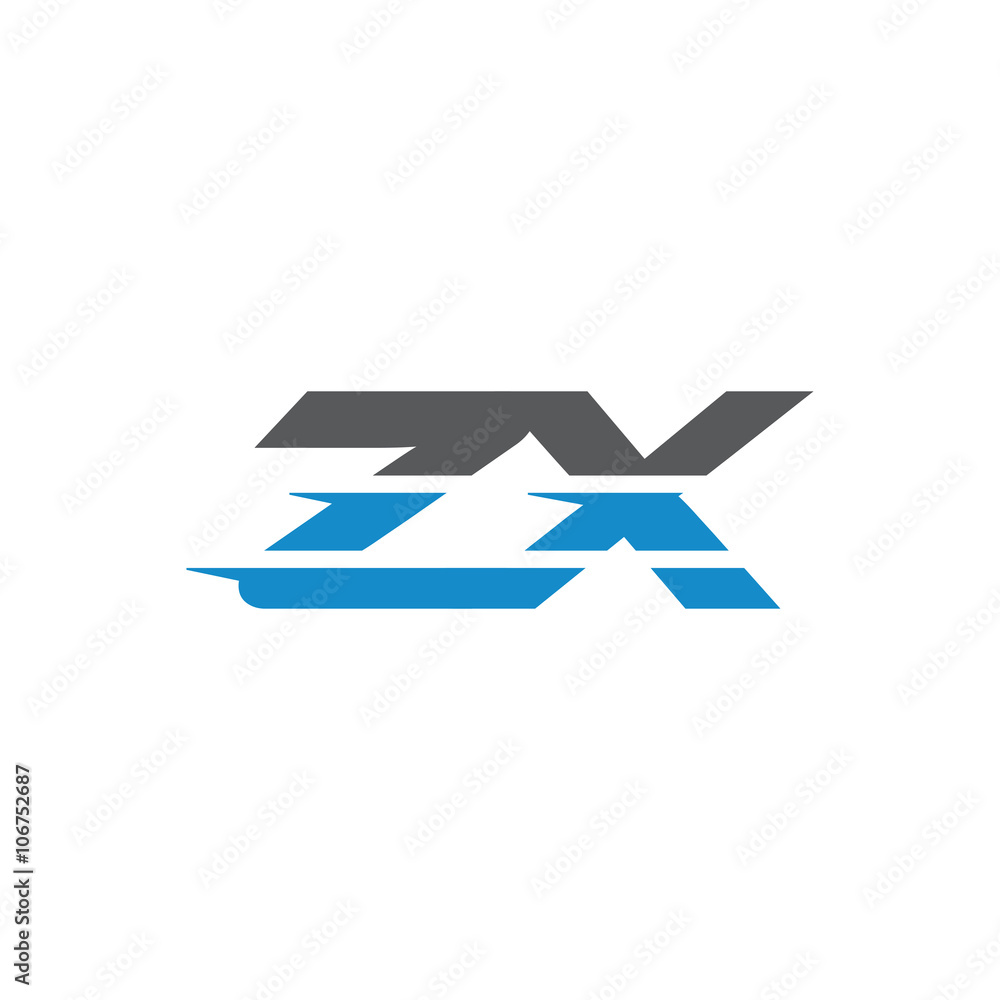 Simple Modern Dynamic Letter Initial Logo zx Simple Modern Dynamic Letter Initial Logo zx