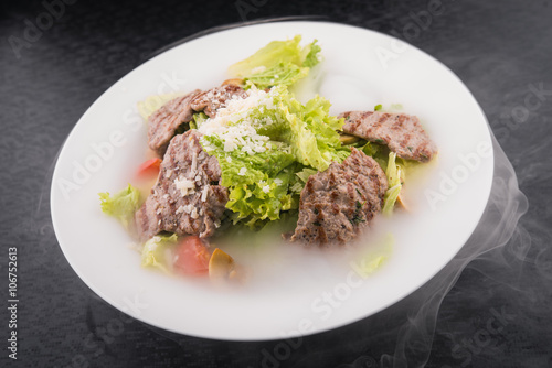 salad with beef