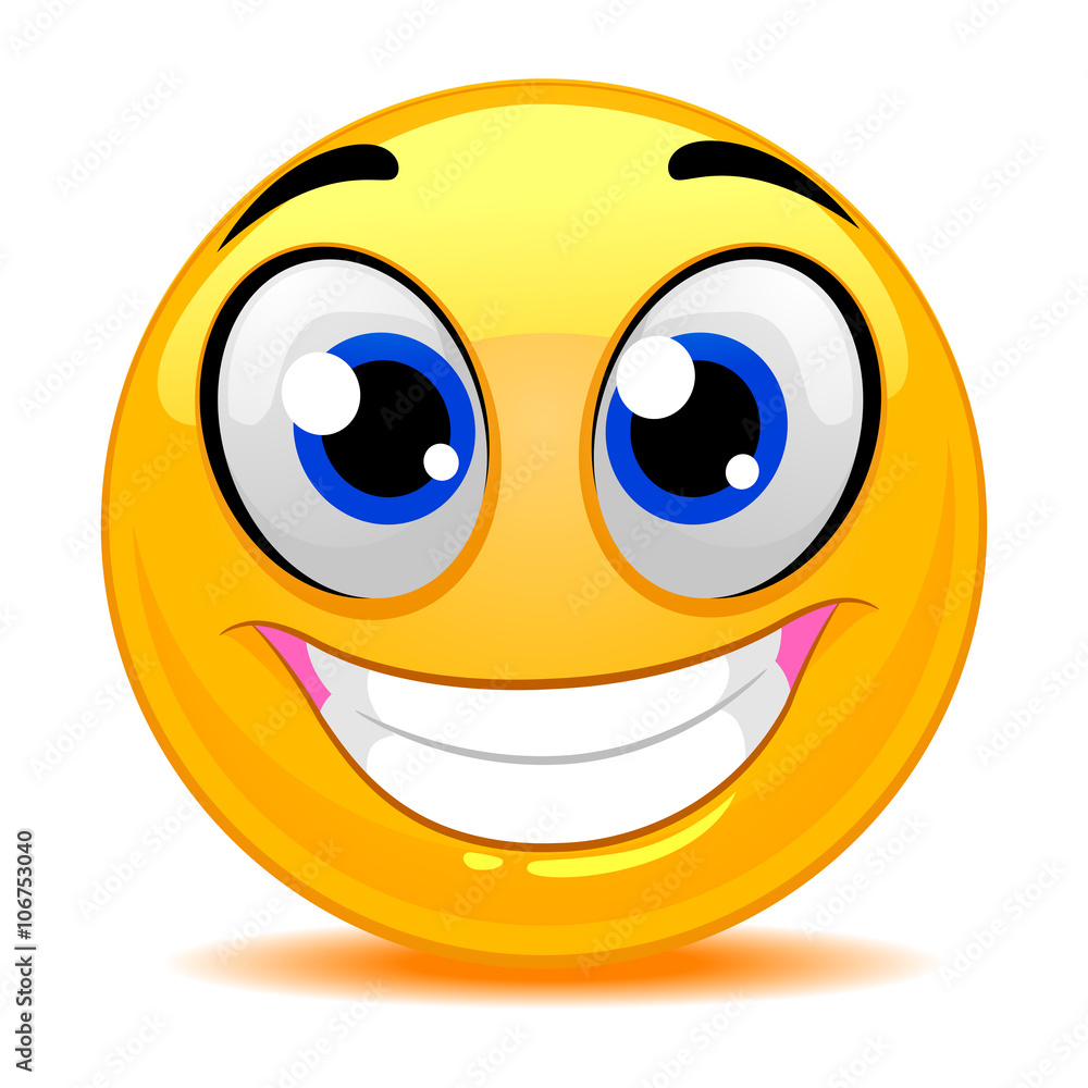 Vector Illustration of Smiley Emoticon Happy Face