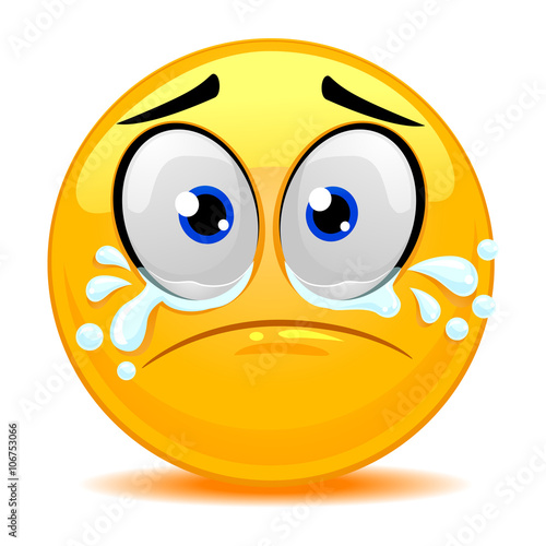 Vector Illustration of Smiley Emoticon Crying Face