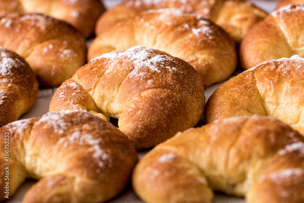 Freshly baked brioche bread rolls
