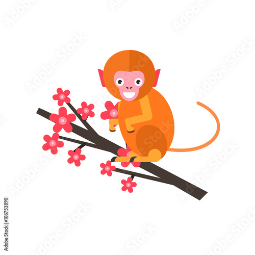Japanese macaque flat icon
