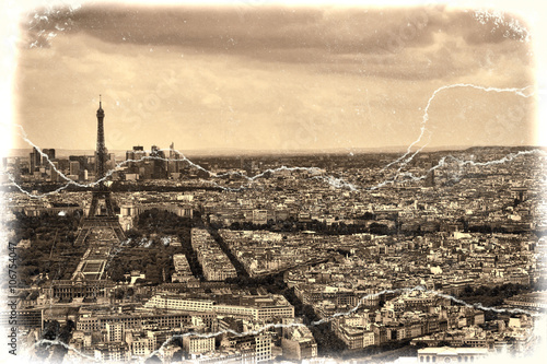 Photography Panorama Eiffel Tower in Paris