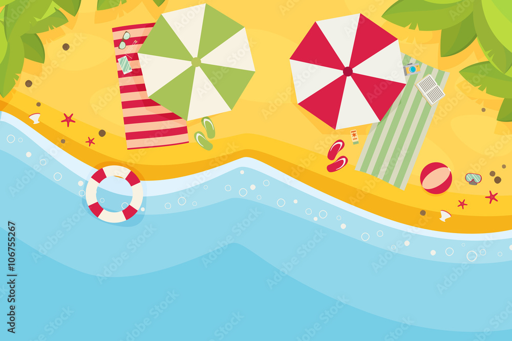 Beach flat design background Beach flat design background