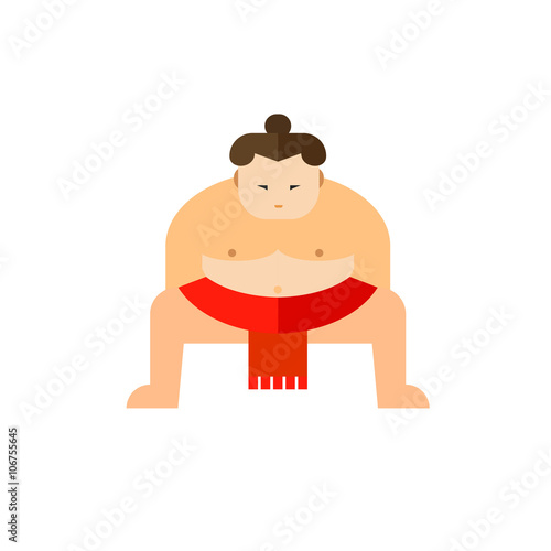 Sumo wrestler flat icon