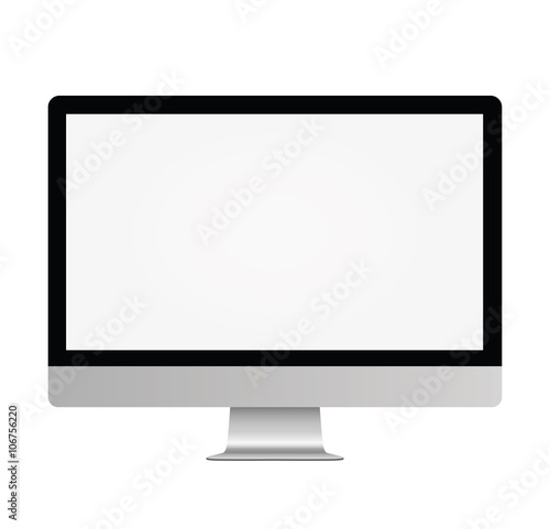 Computer display isolated on white.
