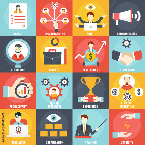 Set of Human Resources Management icons