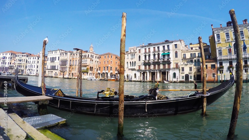 Traditional Gondola on a Venice canal Traditional Gondola on a Venice canal