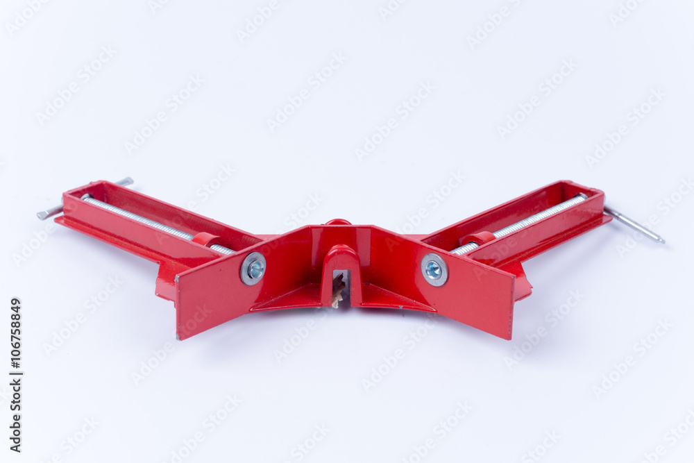 Carpenter angle clamps isolated on white Carpenter angle clamps isolated on white