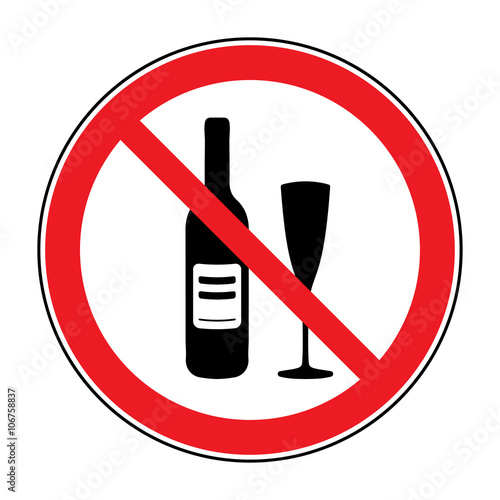 No alcohol drinks sign