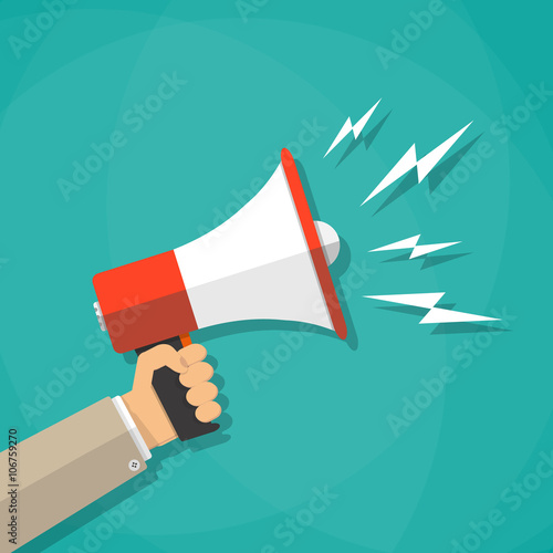 hand with megaphone