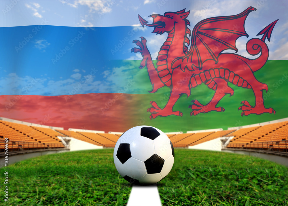 Naklejka premium Soccer Euro 2016 ( Football ) Russia and Welsh