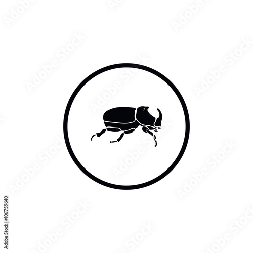 Icon, silhouette of a beetle - rhinoceros.