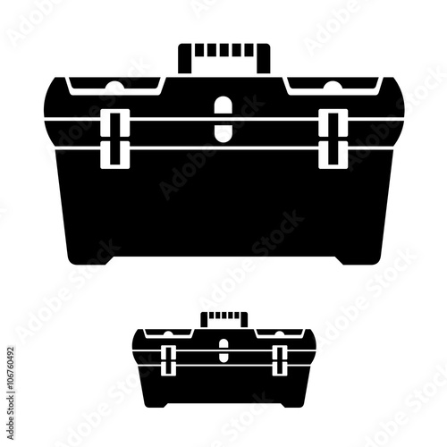 vector tool box black symbol