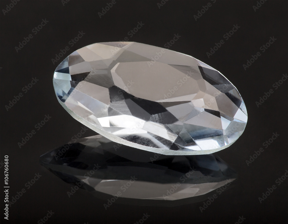 large diamond with reflection on black large diamond with reflection on black