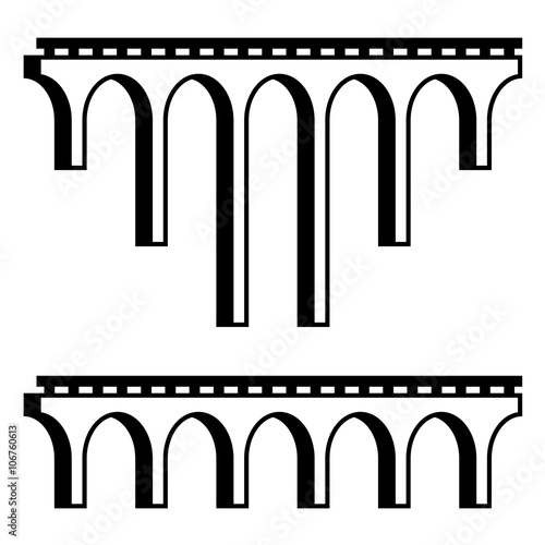 Fényképezés vector classical viaduct bridge black symbol