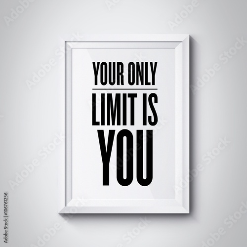 inspiration quote on the photo frame