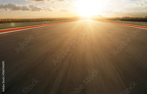 Motion blurred racetrack,golden hour © jamesteohart