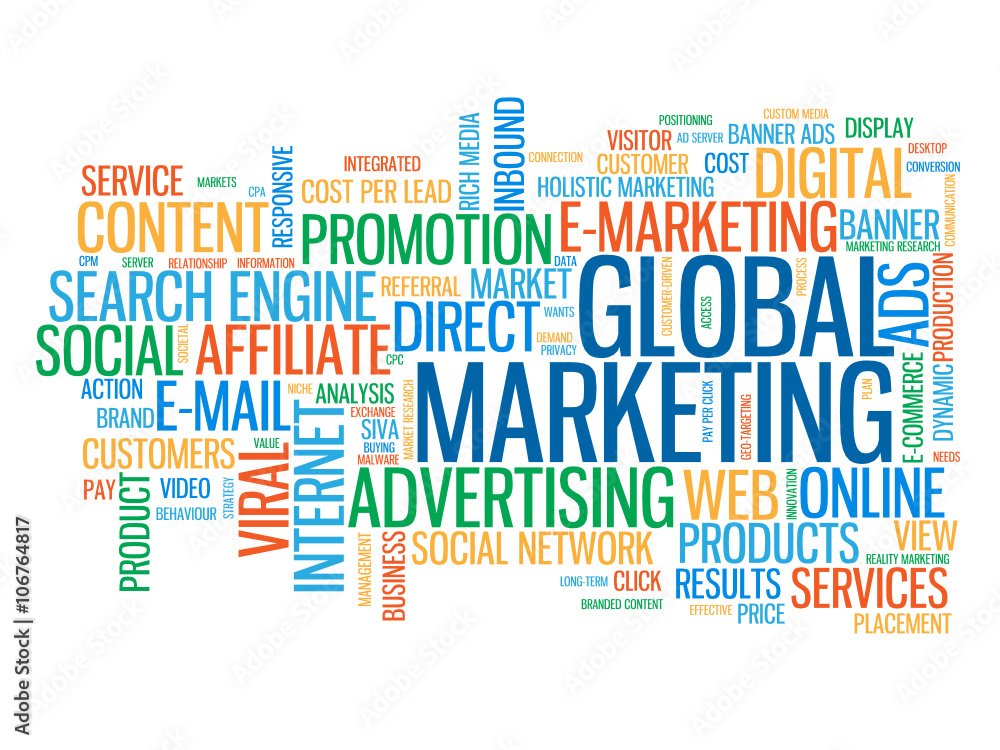 Fototapeta premium GLOBAL MARKETING Vector Tag Cloud