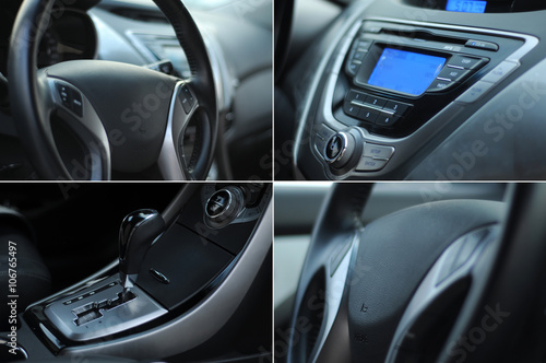Car interior details collage photo