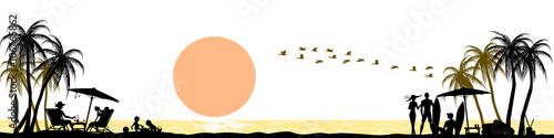 silhouette beach background there are 4 unique layers easy to manage set of color which you want 
