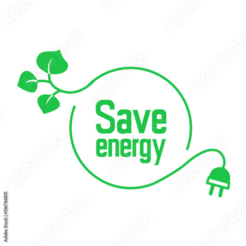 eco energy saver illustrated logo icon