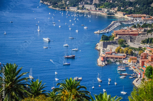 Panoramic view from the top of the Mediterranean resort of Nice, Cote d'Azur, France.