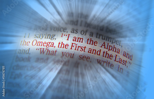 Bible text I am the Alpha and the Omega photo