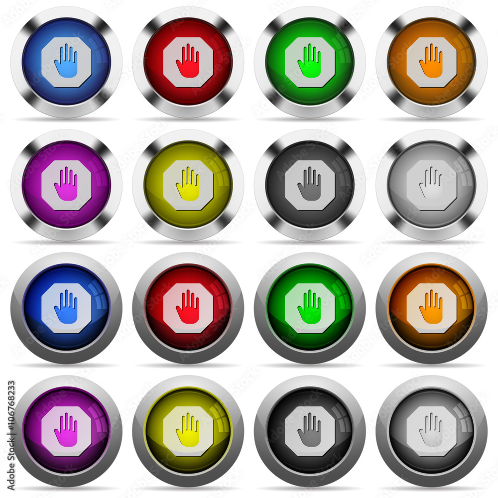 Stop sign button set Stop sign button set