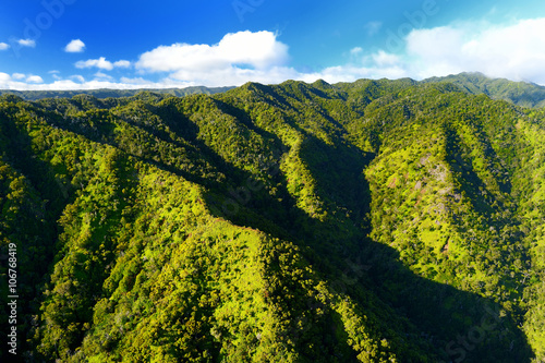 Stunning aerial view of spectacular jungles  Kauai