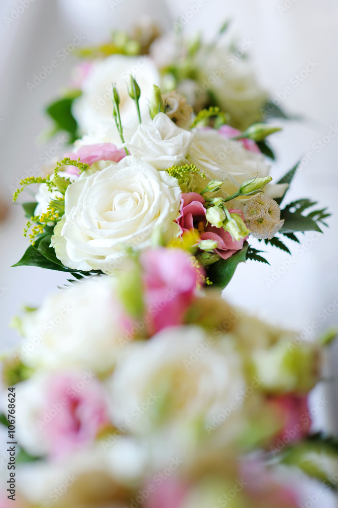 Bridesmaids bouquets for a wedding ceremony Bridesmaids bouquets for a wedding ceremony