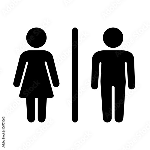 Man and Woman Icon on White Background. Vector