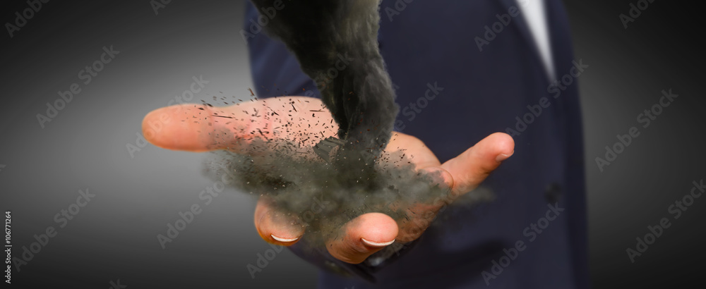 Fototapeta premium Man with tornado in his hand