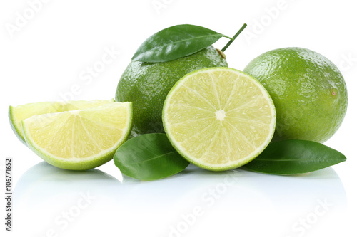 Limone Limette Limonen Limetten Früchte Freisteller freigestell