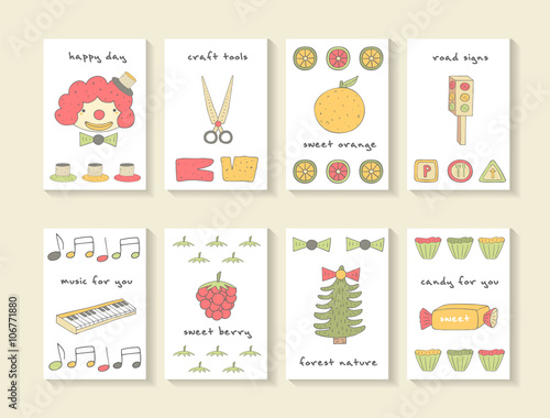 Cute hand drawn doodle baby shower cards, brochures, invitations 