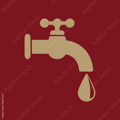 The tap water icon. Water symbol. Flat