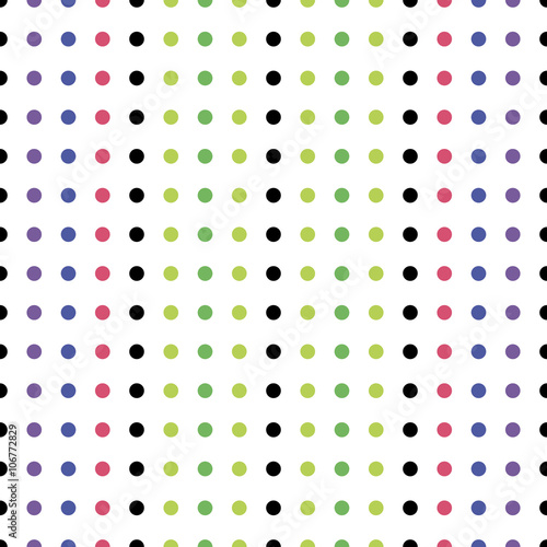 Seamless Pattern of Colored Dots