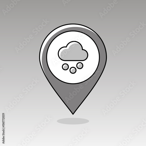 Free Download Cloud with Snow Grain pin map icon. Weather - GFXLoad
