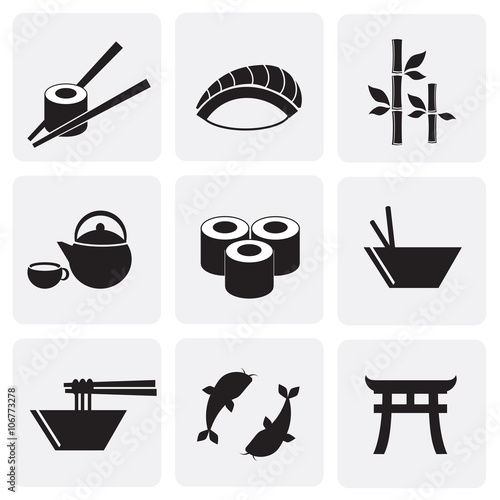 Sushi vector icon set.