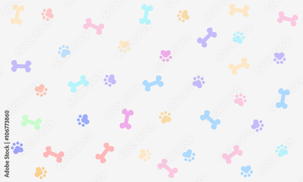 Seamless background with bone and footprint dog, background, wallpaper, graphic design, illustration Seamless background with bone and footprint dog, background, wallpaper, graphic design, illustration