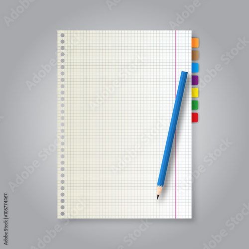 notebook papers and pencil