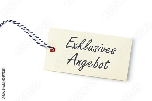 Exklusives Angebot Label photo